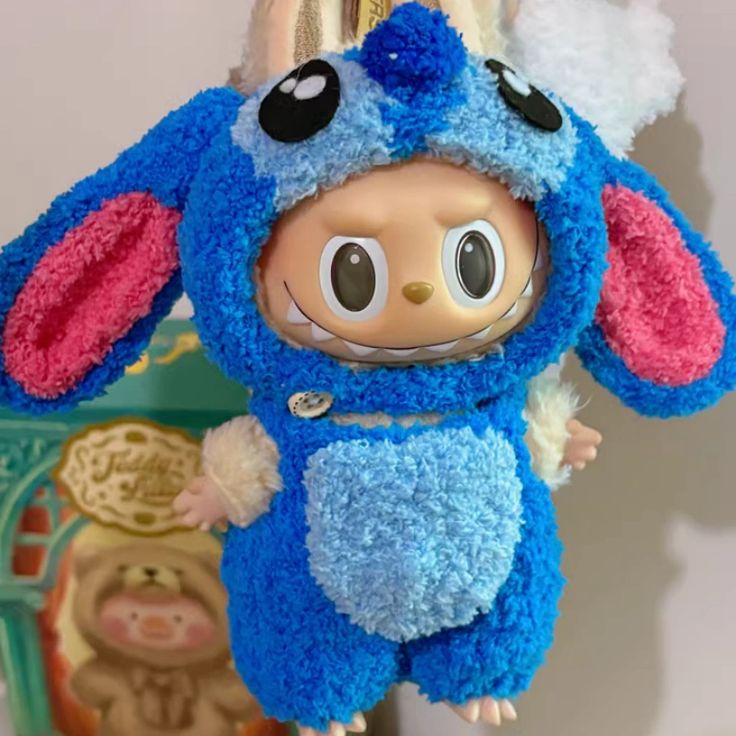Cute Stitch Labubu Costume – 17cm Kawaii Doll Clothing