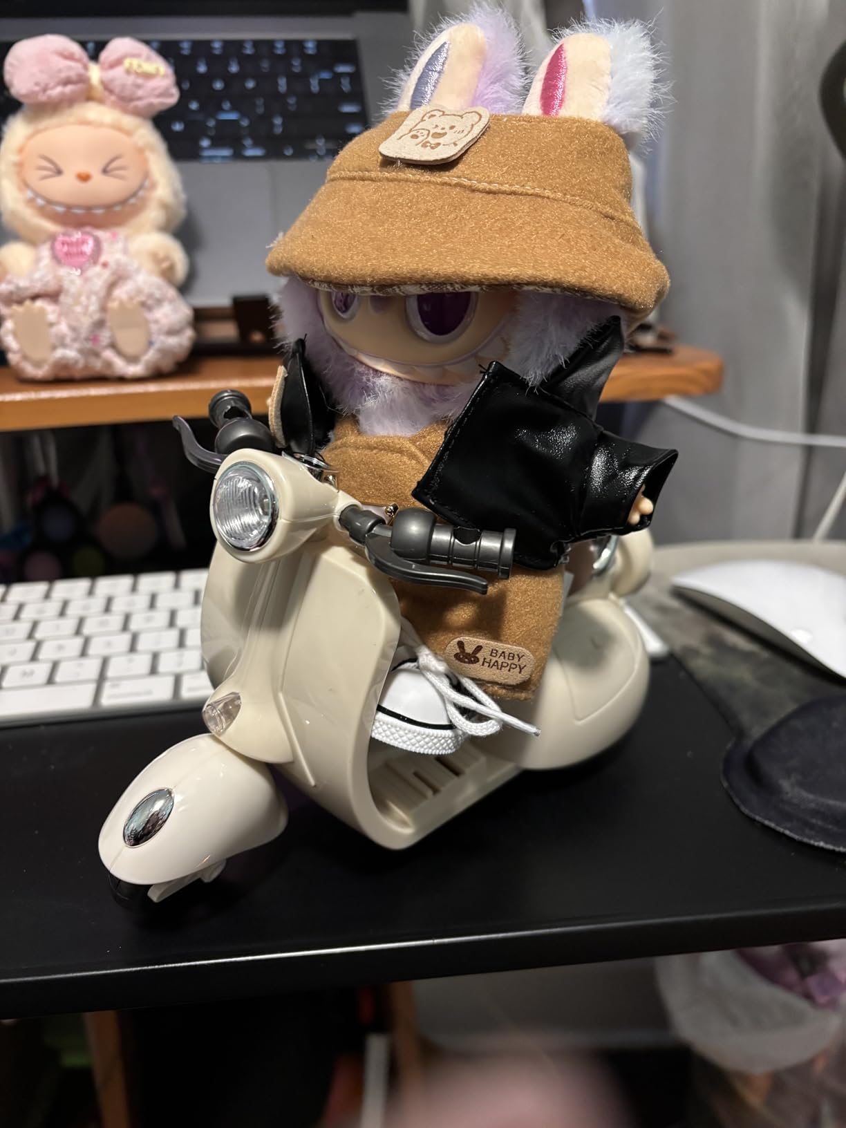 Doll Mini Electric Motorcycle Children's Toy for Labubu Toy Motor for Doll (No Doll)