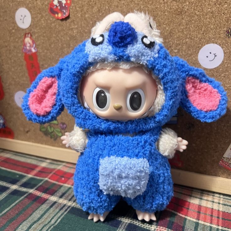 Cute Stitch Labubu Costume – 17cm Kawaii Doll Clothing