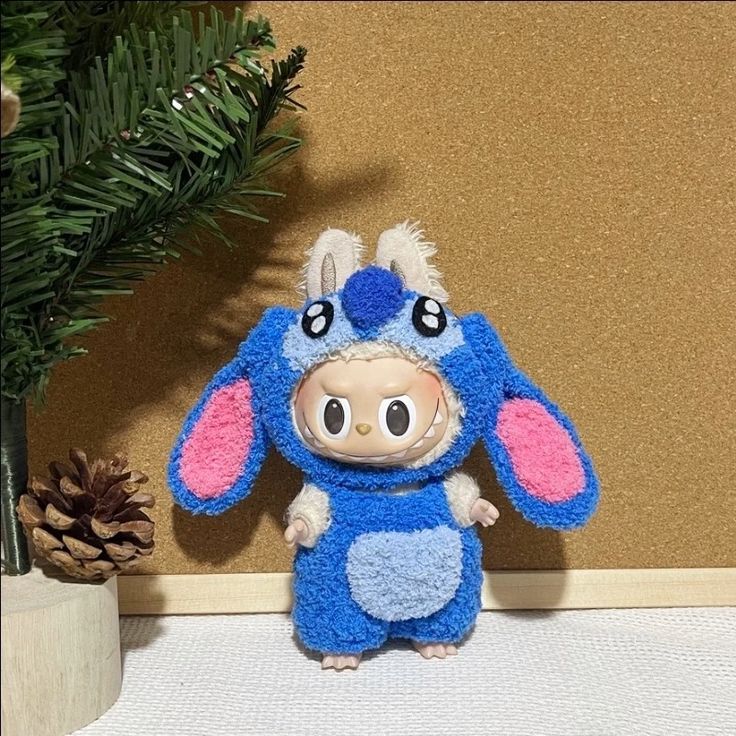 Cute Stitch Labubu Costume – 17cm Kawaii Doll Clothing
