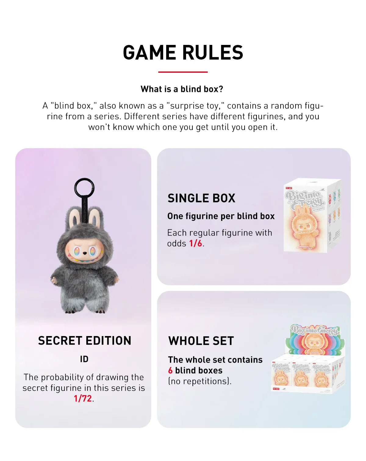 THE MONSTERS "Big Into Energy Series" - Vinyl Plush Pendant Blind Box Labubu V3