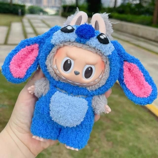 Cute Stitch Labubu Costume – 17cm Kawaii Doll Clothing