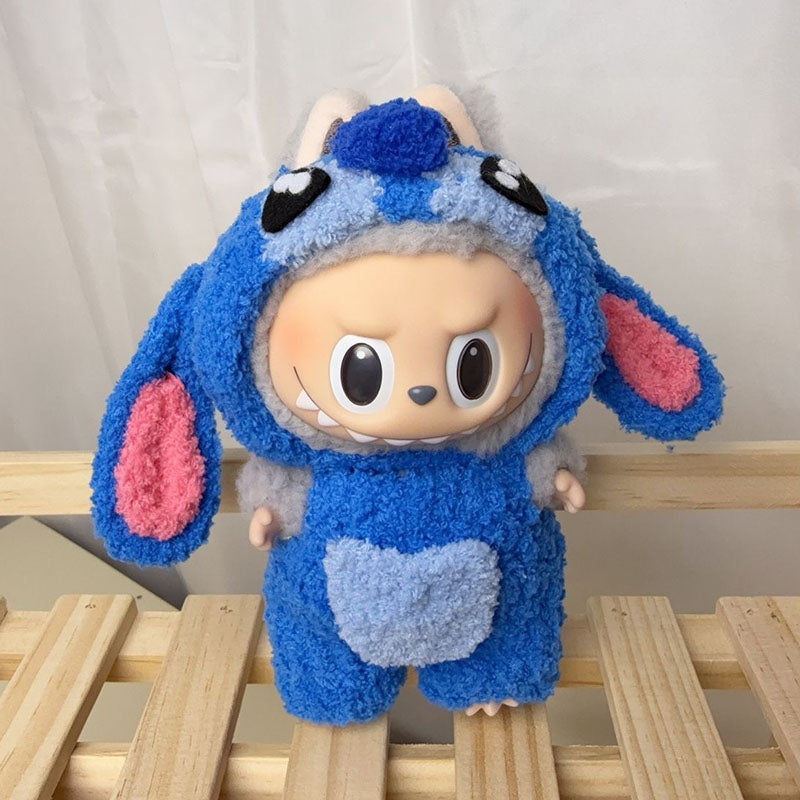 Cute Stitch Labubu Costume – 17cm Kawaii Doll Clothing