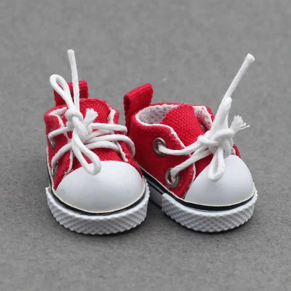 Labubu Mini Canvas Leather Shoes for 7–10cm Dolls Accessories Sneakers
