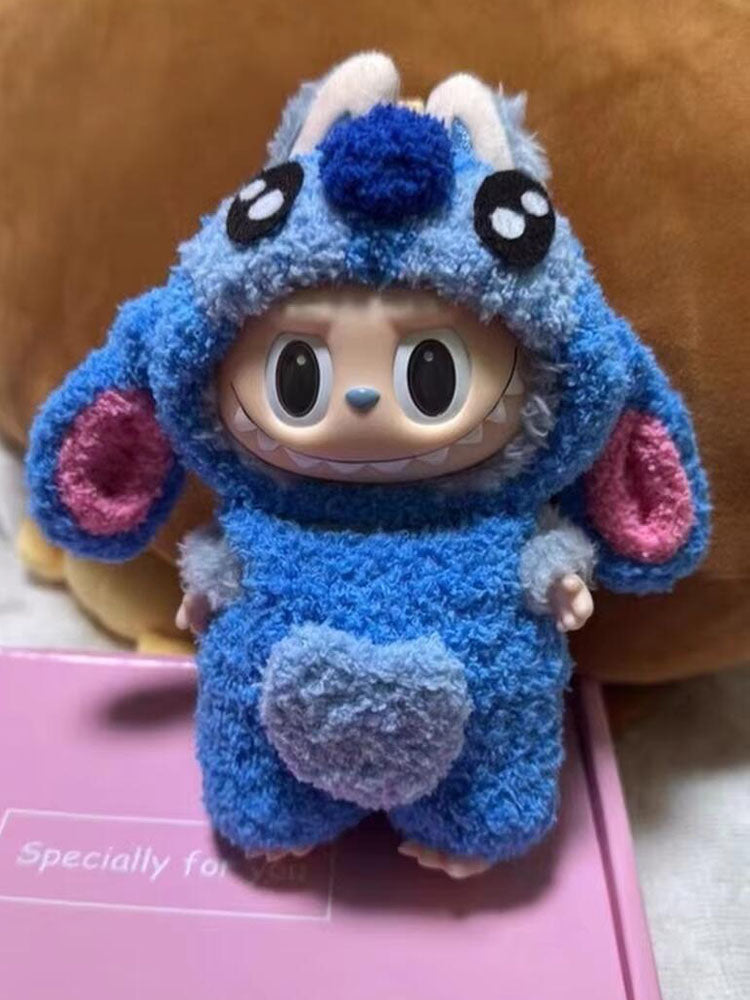 Cute Stitch Labubu Costume – 17cm Kawaii Doll Clothing