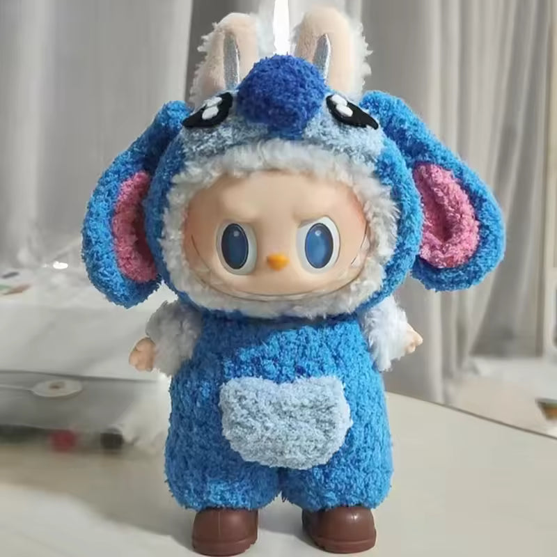 Cute Stitch Labubu Costume – 17cm Kawaii Doll Clothing