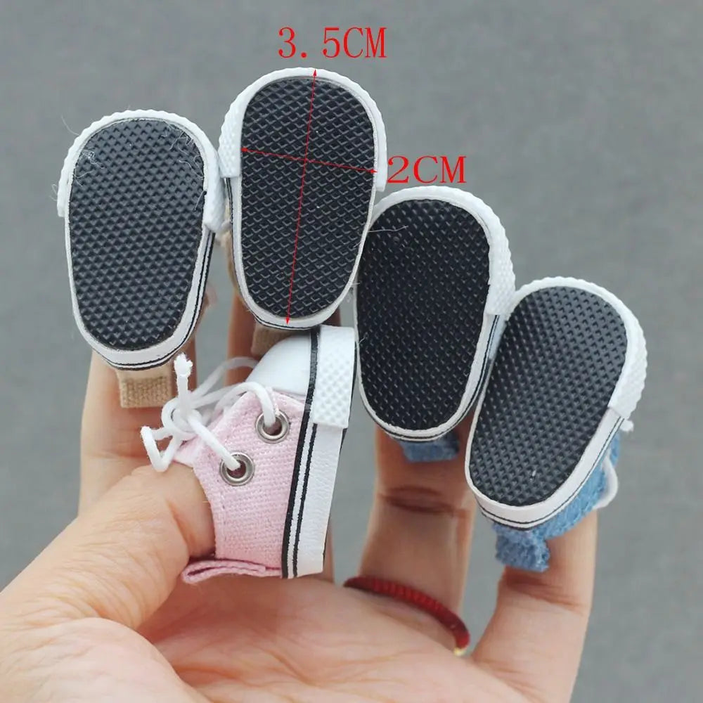 Labubu Mini Canvas Leather Shoes for 7–10cm Dolls Accessories Sneakers