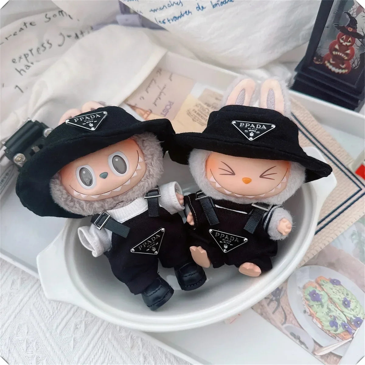 17cm Labubu Doll Outfit Set – Mini Clothes, Hat & Shoes for Labubu II Sitting Dolls, Party Game Accessories (No Doll)