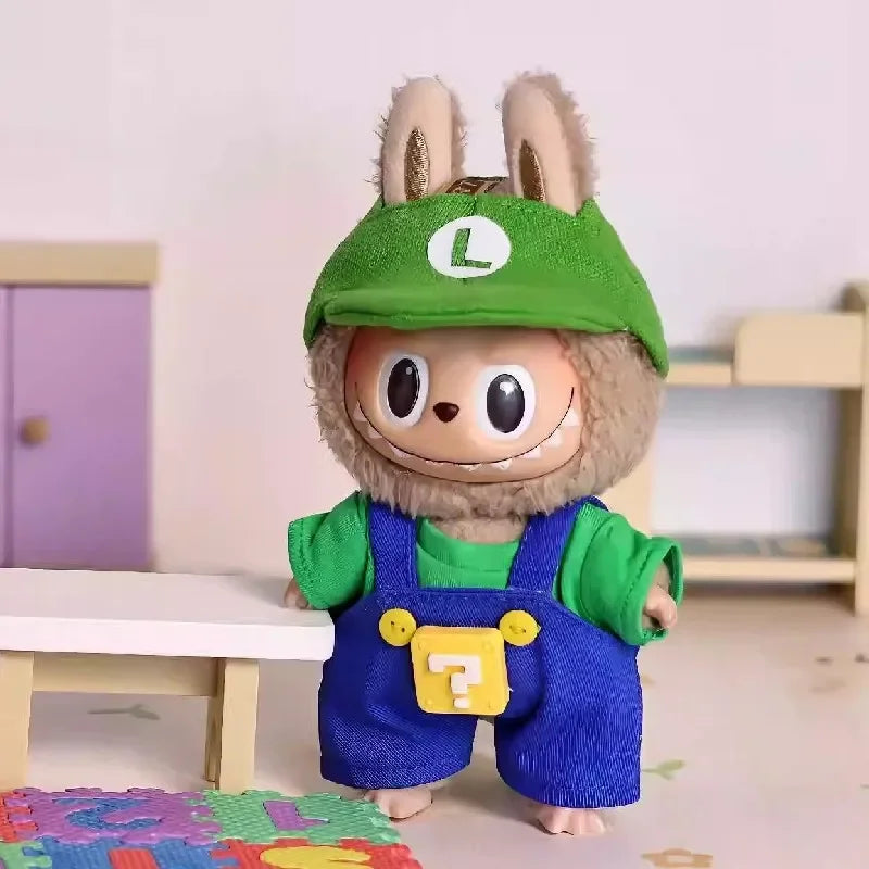17cm Labubu Doll Clothes – Game Character Dress-Up Outfit for Keychain Dolls, DIY Gift (No Doll)