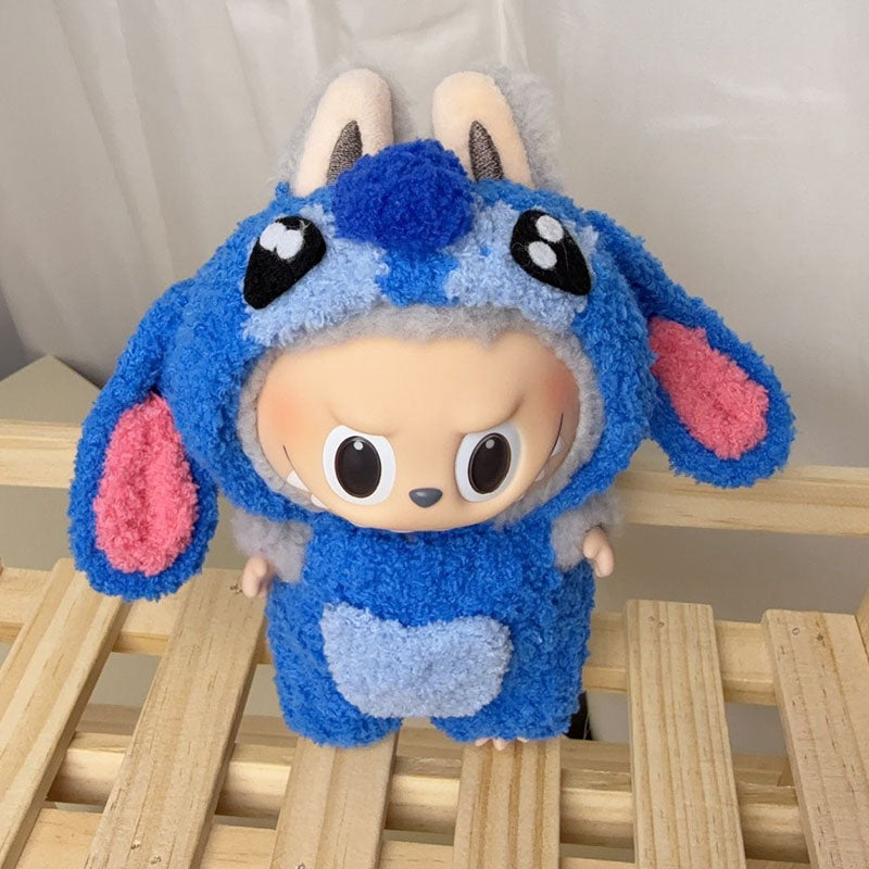 Cute Stitch Labubu Costume – 17cm Kawaii Doll Clothing