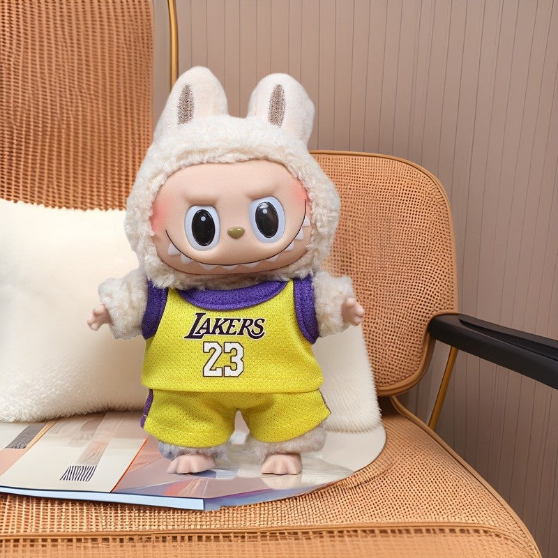 17cm Labubu Basketball Team Outfit – Handmade Sports Clothes for 1st, 2nd & 3rd Gen Dolls (Clothes Only, No Doll)