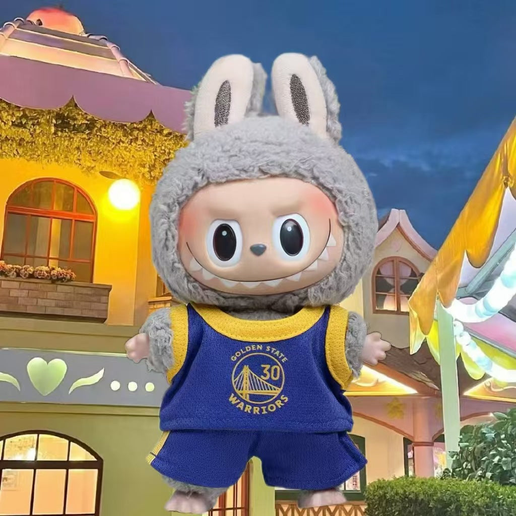 17cm Labubu Basketball Team Outfit – Handmade Sports Clothes for 1st, 2nd & 3rd Gen Dolls (Clothes Only, No Doll)