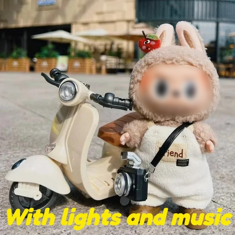 Doll Mini Electric Motorcycle Children's Toy for Labubu Toy Motor for Doll (No Doll)