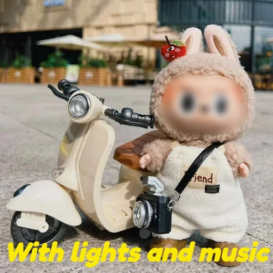 Doll Mini Electric Motorcycle Children's Toy for Labubu Toy Motor for Doll (No Doll)