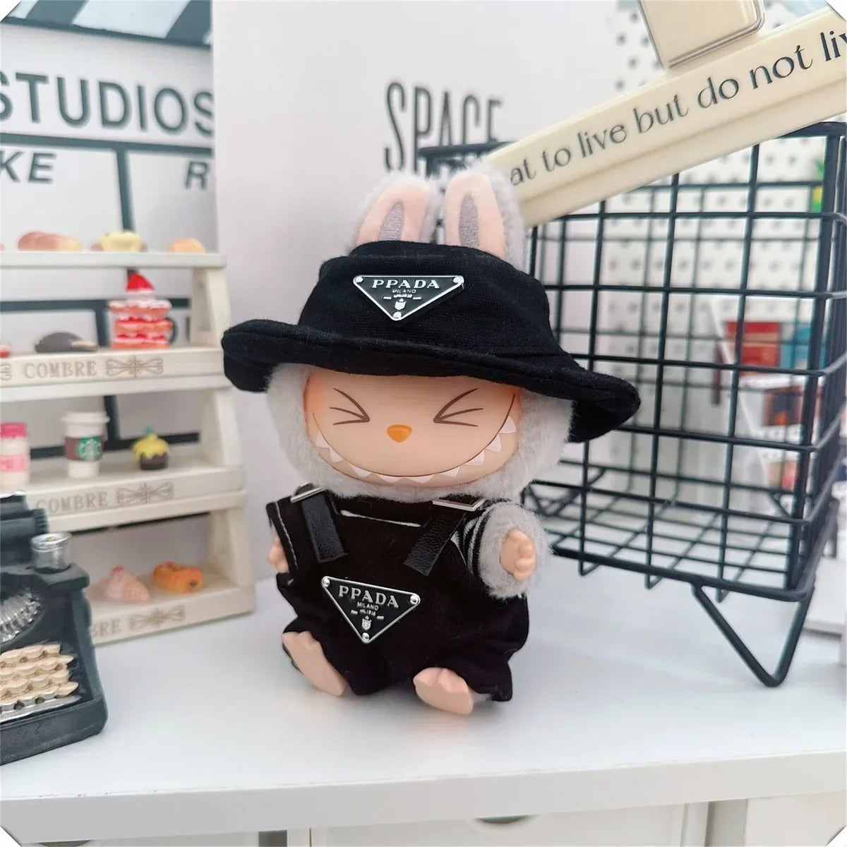 17cm Labubu Doll Outfit Set – Mini Clothes, Hat & Shoes for Labubu II Sitting Dolls, Party Game Accessories (No Doll)