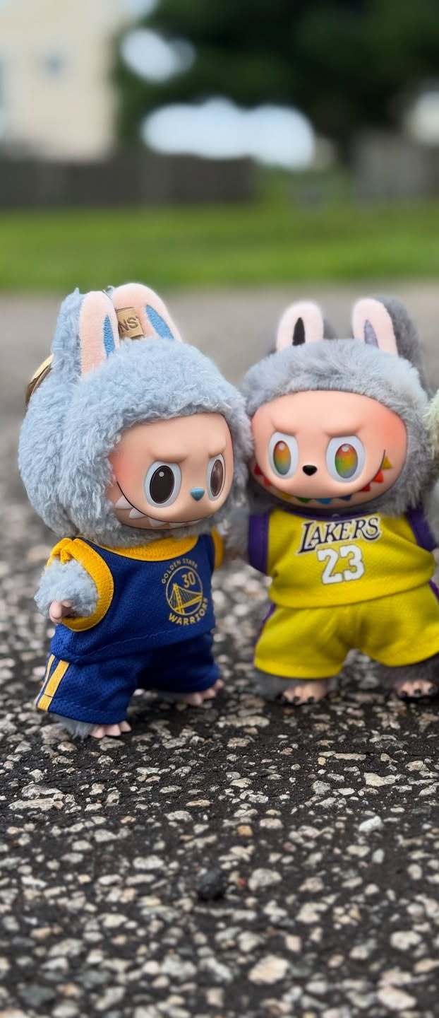 17cm Labubu Basketball Team Outfit – Handmade Sports Clothes for 1st, 2nd & 3rd Gen Dolls (Clothes Only, No Doll)