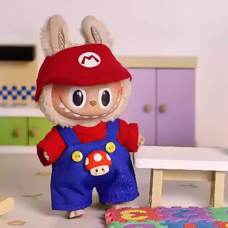 17cm Labubu Doll Clothes – Game Character Dress-Up Outfit for Keychain Dolls, DIY Gift (No Doll)