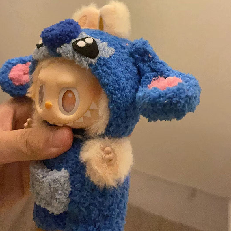 Cute Stitch Labubu Costume – 17cm Kawaii Doll Clothing