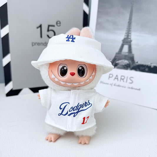 17cm Labubu V1/V2/V3 Baseball Suit Set – High-Energy Series Sportswear Outfit (Clothes Only)