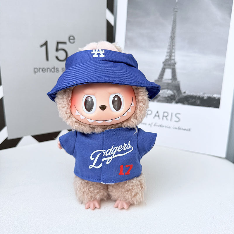 17cm Labubu V1/V2/V3 Baseball Suit Set – High-Energy Series Sportswear Outfit (Clothes Only)