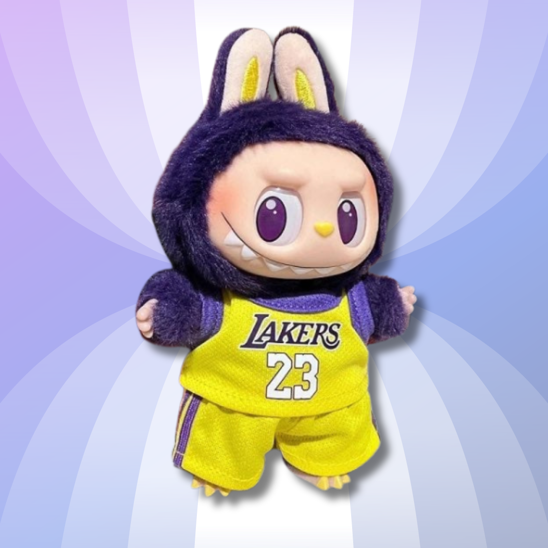 17cm Labubu Basketball Team Outfit – Handmade Sports Clothes for 1st, 2nd & 3rd Gen Dolls (Clothes Only, No Doll)