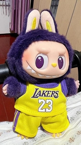 17cm Labubu Basketball Team Outfit – Handmade Sports Clothes for 1st, 2nd & 3rd Gen Dolls (Clothes Only, No Doll)